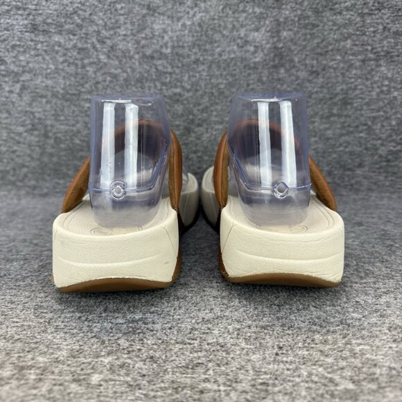 ✅Fitflop Sandals Woman’s 10 Walkstar III #030-017 Brown Leather Thong Flip Flops - Picture 7 of 9